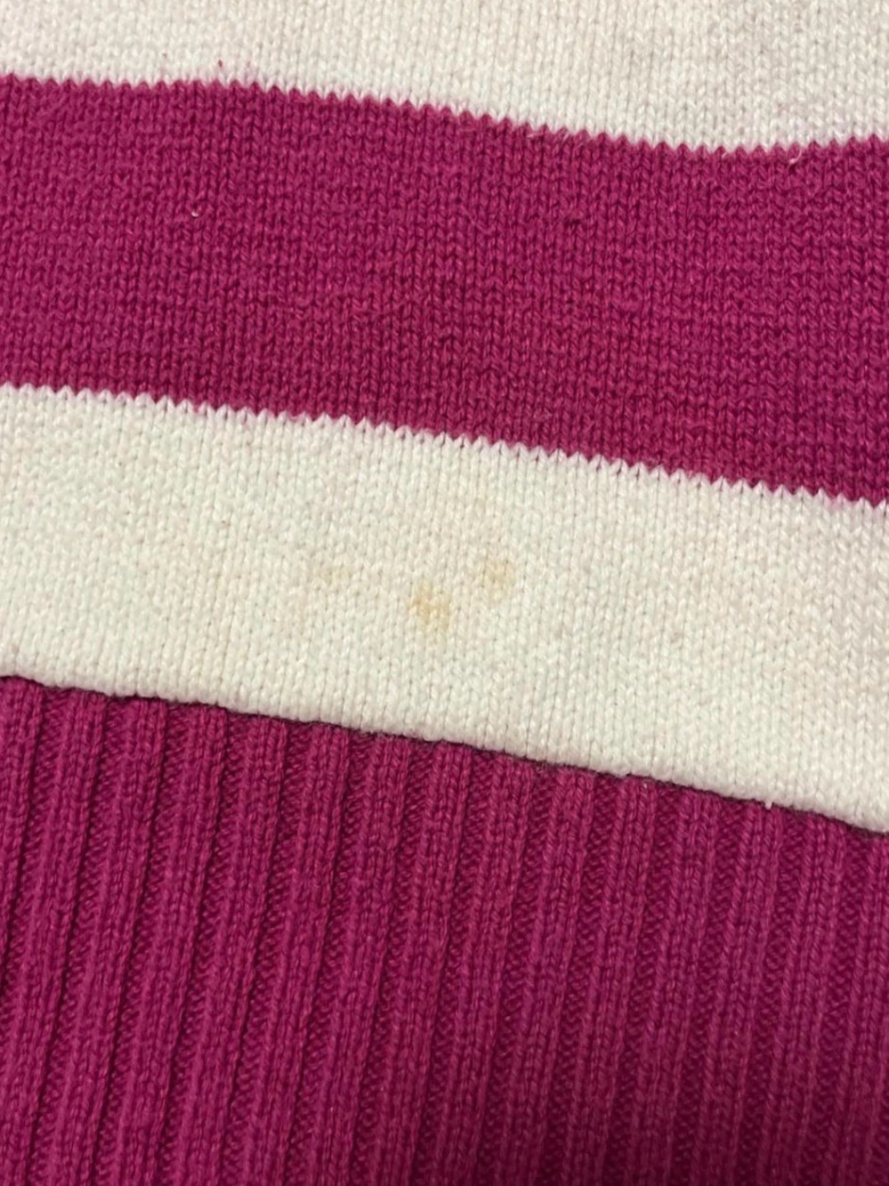 Aeropostale Pink and White Striped V-Neck Hooded Sweater - Picture 5 of 5